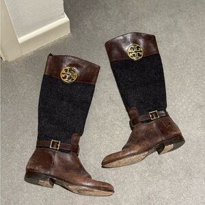 Tory Burch Brown and Black Boots